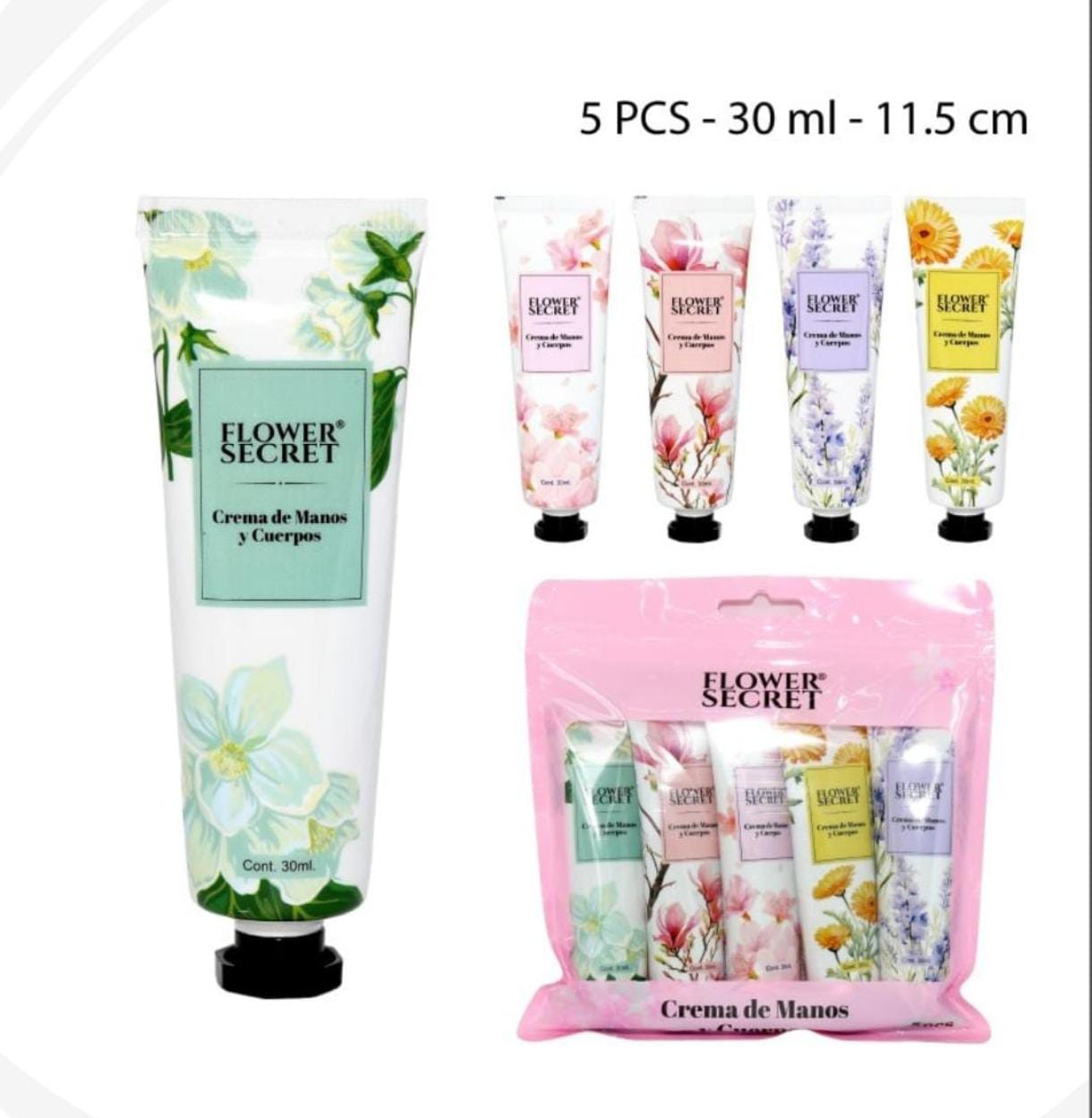 SET DE CREMA DE MANO Y CUERPO X5